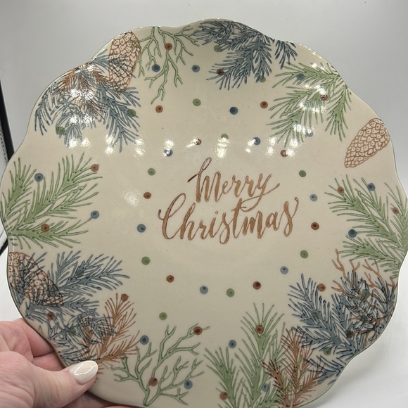 Merry Christmas Cake Platter Ceramic - Picture 3 of 4